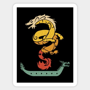 Dragon Boat Paddling Vintage Look Sticker